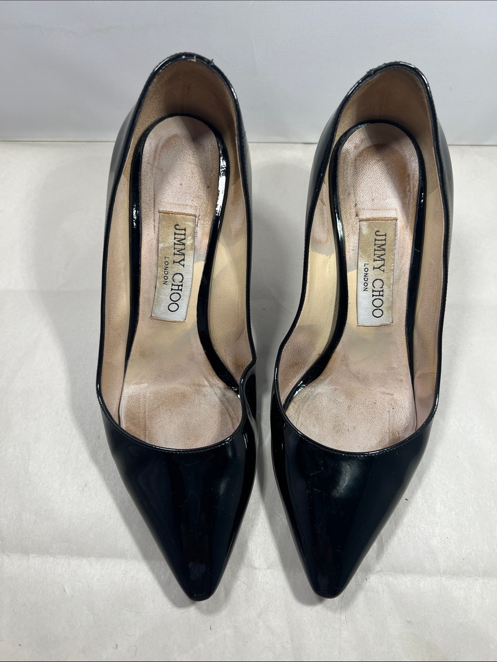 Jimmy Choo Black Patent Pointed Toe Stiletto Pumps